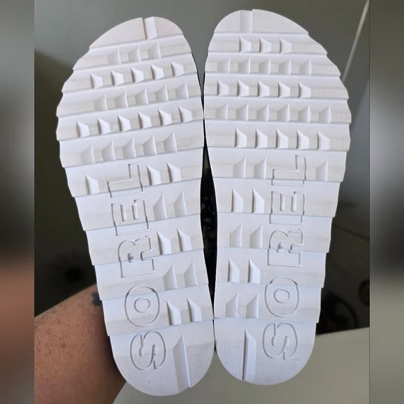 Sorel Roaming Two Strap Slide Black and White Sandals - Picture 6 of 14